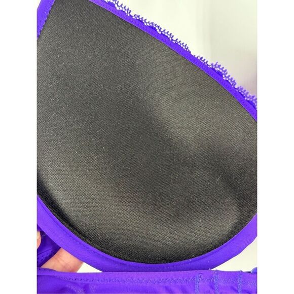 Vintage PINK 2012 purple Lace padded swim top size medium - Picture 9 of 11